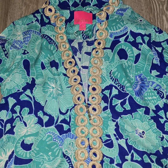Lilly Pulitzer Vibrant Blue and Green Long Sleeve Dress - Picture 7 of 10